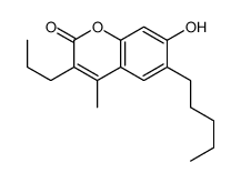 7-hydroxy-4-methyl-6-pentyl-3-propylchromen-2-one Structure