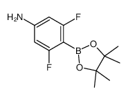 3,5-二氟-4-(4,4,5,5-四甲基-1,3,2-二噁硼烷-2-基)苯胺结构式