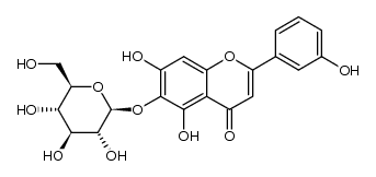 5,7,3'-trihydroxy-6-O-b-D-glucopyranosylflavone结构式