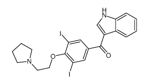 [3,5-diiodo-4-(2-pyrrolidin-1-ylethoxy)phenyl]-(1H-indol-3-yl)methanone结构式