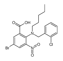 5-bromo-2-[(2-chlorophenyl)methyl-pentylamino]-3-nitrobenzoic acid结构式
