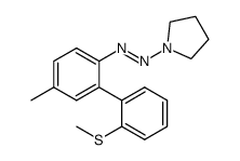 (E)-1-((5-methyl-2'-(methylthio)-[1,1'-biphenyl]-2-yl)diazenyl)pyrrolidine结构式