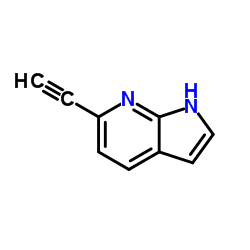 6-乙炔-1H-吡咯并[2,3-b]吡啶结构式