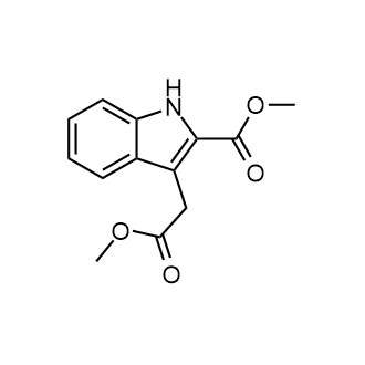3-(2-甲氧基-2-氧代乙基)-1H-吲哚-2-羧酸甲酯结构式