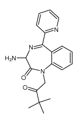 (3RS)-Amino-1-(tert-butylcarbonylmethyl)-2,3-dihydro-5-(pyridin-2-yl)-1H-1,4-benzodiazepin-2-one结构式