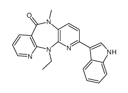 11-ethyl-2-(1H-indol-3-yl)-5-methyldipyrido[2,3-b:2',4'-f][1,4]diazepin-6-one结构式