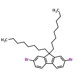 9,9-二辛基-2,7-二溴基芴结构式
