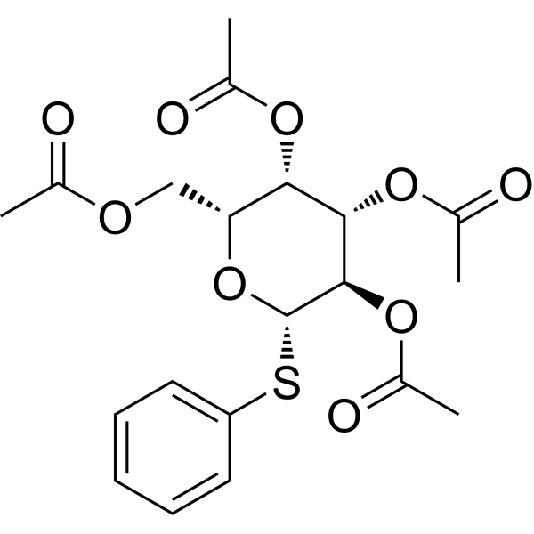 苯基-2,3,4,6-四-O-乙酰基-1-硫代-β-D-吡喃半乳糖苷结构式
