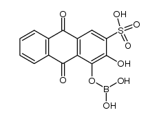 1-Boronyloxy-2-hydroxy-3-sulfo-anthrachinon-(9,10)-anion Structure