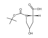 (trans)-1-[(1,1-dimethylethoxy)carbonyl]-4-hydroxy-L-proline结构式