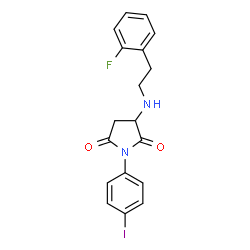3-{[2-(2-fluorophenyl)ethyl]amino}-1-(4-iodophenyl)pyrrolidine-2,5-dione结构式