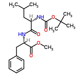 N-叔丁氧羰基-L-亮氨酰基-L-苯丙氨酸甲酯结构式