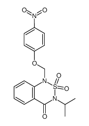 3-isopropyl-1-(4-nitro-phenoxymethyl)-2,2-dioxo-2,3-dihydro-1H-2λ6-benzo[1,2,6]thiadiazin-4-one结构式