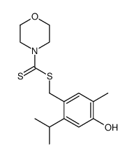 morpholine-4-carbodithioic acid 4-hydroxy-2-isopropyl-5-methyl-benzyl ester Structure