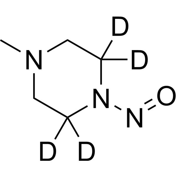 N-Methyl-N’-nitrosopiperazine-d4结构式