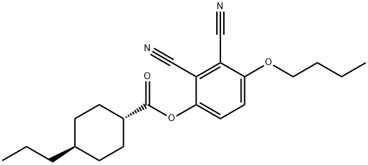 丙基环己基甲酸-2,3-二氰基-4-丁氧基苯酚酯结构式