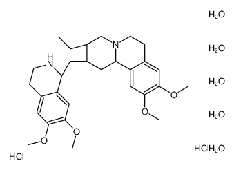 (2S,3R,11bS)-2-[[(1R)-6,7-dimethoxy-1,2,3,4-tetrahydroisoquinolin-1-yl]methyl]-3-ethyl-9,10-dimethoxy-2,3,4,6,7,11b-hexahydro-1H-benzo[a]quinolizine,pentahydrate,dihydrochloride Structure