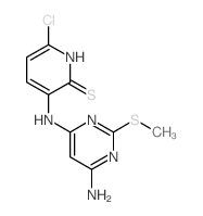 3-((6-Amino-2-(methylthio)-4-pyrimidinyl)amino)-6-chloro-2(1H)-pyridinethione结构式