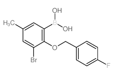 3-溴-2-(4'-氟苄氧基)-5-甲基苯基硼酸结构式