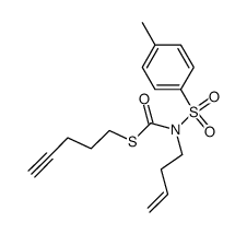 S-(4-pentynyl) N-3-butenyl-N-[(4-methylphenyl)sulfonyl]carbamothioate结构式