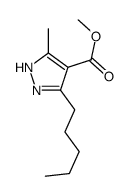 methyl 5-methyl-3-pentyl-1H-pyrazole-4-carboxylate结构式