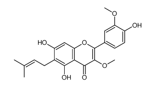 6-prenyl-5,7,4'-trihydroxy-3,3'-dimethoxyflavone结构式