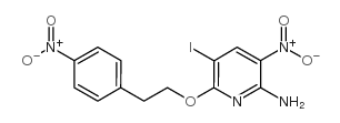 5-碘-3-硝基-6-[2-(4-硝基苯基)乙氧基]-2-吡啶甲胺结构式