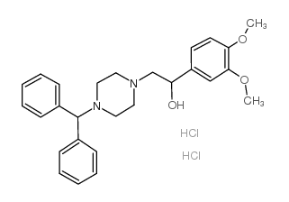 2-(4-benzhydrylpiperazin-1-yl)-1-(3,4-dimethoxyphenyl)ethanol,dihydrochloride Structure