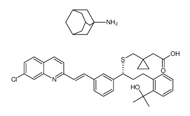 (1-[(1(R)-(3-((E)-2-(7-chloroquinolin-2-yl)ethenyl)phenyl)-3-(2-(1-tetrahydropyran-2-yloxy-1-methylethyl)phenyl)propyl)thiomethyl]cyclopropyl)acetic acid adamantylamine salt Structure
