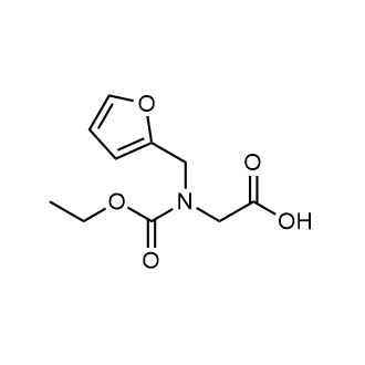 N-(乙氧羰基)-N-(呋喃-2-基甲基)甘氨酸结构式
