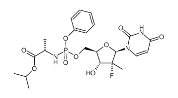 5'-O-(isopropyl-L-alanate,phenyl-phosphoramidyl)-2'-deoxy-2'-fluoro-2'-C-methyl-uridine Structure
