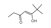 2,2-dimethyl-heptane-3,5-dione 4,5-enol tautomer Structure
