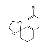 7-Bromo-1,2,3,4-tetrahydronaphthalene-1-spiro-2'-(1',3'-dioxacyclopentane)结构式