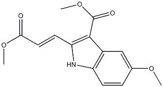 methyl (E)-5-methoxy-2-(3-methoxy-3-oxoprop-1-en-1-yl)-1H-indole-3-carboxylate结构式