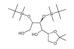 2,3-bis-(O-tert-butyldimethylsilyl)-5,6-O-isopropylidene-D-galactitol Structure