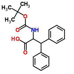 2-((叔-丁氧羰基)氨基)-3,3-二苯基丙酸结构式