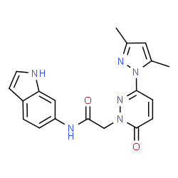 2-[3-(3,5-dimethyl-1H-pyrazol-1-yl)-6-oxopyridazin-1(6H)-yl]-N-(1H-indol-6-yl)acetamide结构式