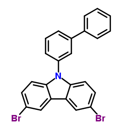 9-[1,1'-联苯]-3-基-3,6-二溴-9H-咔唑结构式