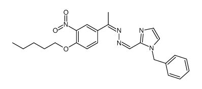(E)-N-[(E)-(1-benzylimidazol-2-yl)methylideneamino]-1-(3-nitro-4-pentoxyphenyl)ethanimine Structure