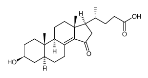 3-hydroxy-15-keto-chol-8(14)-en-24-oic acid结构式