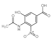 4-乙酰氨基-3-羟基-5-硝基苯甲酸结构式