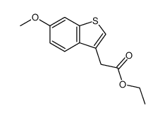 (6-methoxy-benzo[b]thiophen-3-yl)-acetic acid ethyl ester结构式