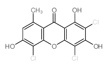 9H-Xanthen-9-one,2,4,5-trichloro-1,3,6- trihydroxy-8-methyl- Structure