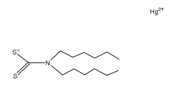 monomercury(II) mono(dihexylcarbamodithioate) Structure