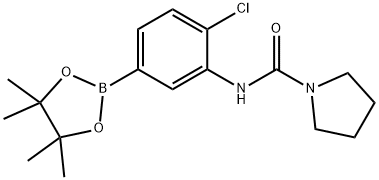 4-氯-3-(吡咯烷-1-基甲酰胺基)苯硼酸频哪醇酯结构式