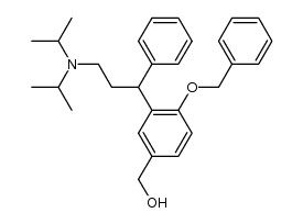 (+)-N,N-diisopropyl-3-(2-benzyloxy-5-hydroxymethylphenyl)-3-phenylpropylamine结构式