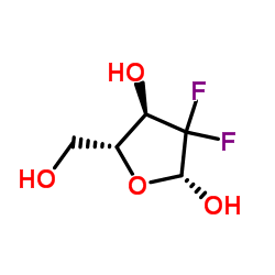 b-D-ribofuranose, 2-deoxy-2,2-difluoro- Structure