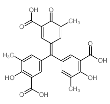 Benzoic acid,5-[(3-carboxy-4-hydroxy-5-methylphenyl)(3-carboxy-5-methyl-4-oxo-2,5-cyclohexadien-1-ylidene)methyl]-2-hydroxy-3-methyl-(9CI)结构式