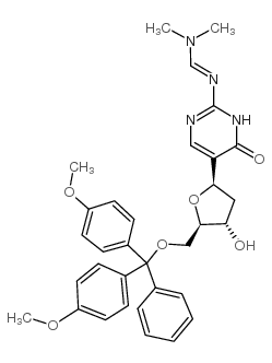 5'-o-(dimethoxytrityl)-n-(dimethylamino)methylidene-2'-deoxypseudoisocytidine Structure