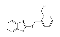 2-[2-(hydroxymethyl)-phenylmethylthio]-1,3-benzoxazole结构式